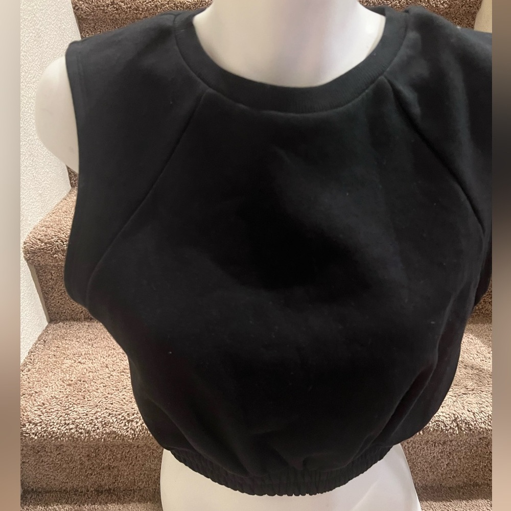 Zara Black Sleeveless Crop Top